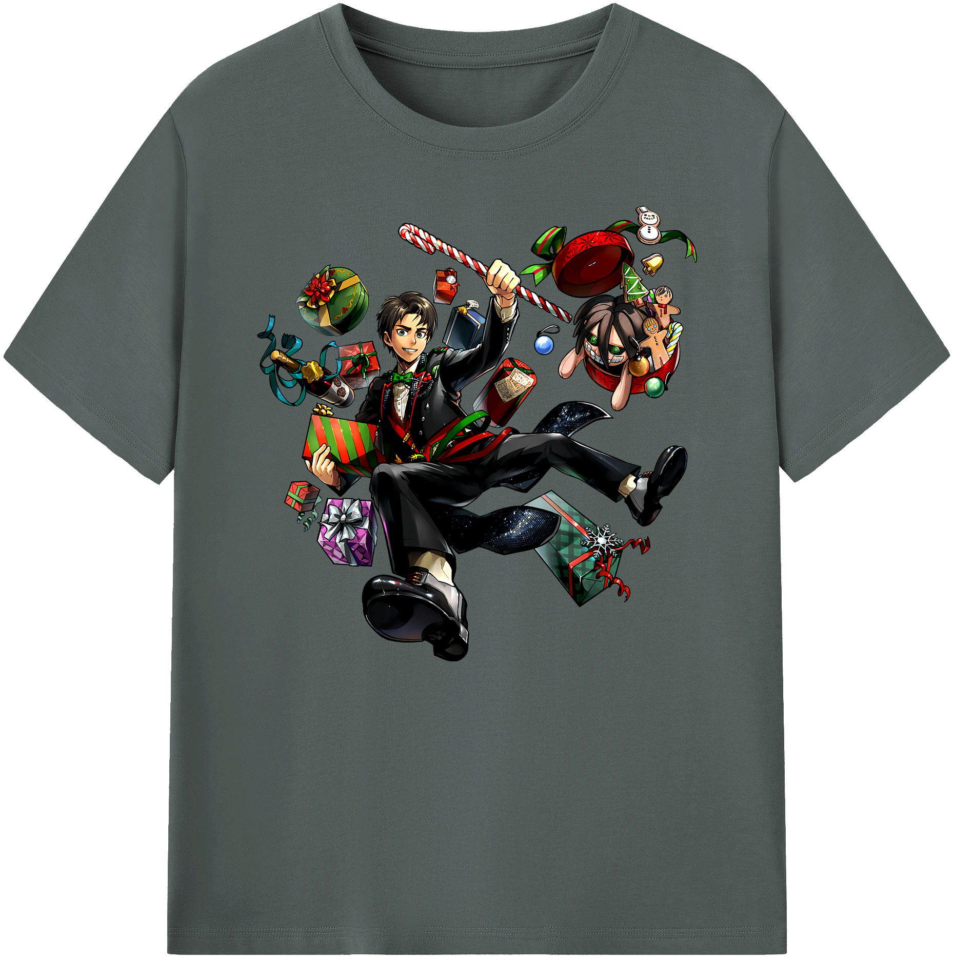 （画像用） 進撃の巨人 エレン･イェーガー Attack on Titan Eren Jäger 綿100％ メンズ半袖Tシャツ｜肌触りやわらか＆通気性